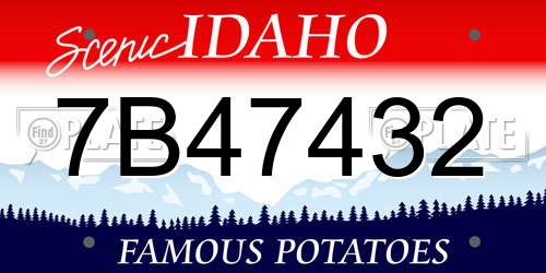 7B47432 Idaho License Plate