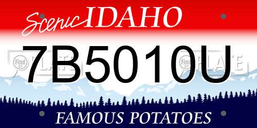 7B5010U Idaho License Plate