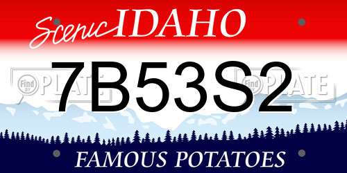 7B53S2 Idaho License Plate