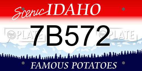 7B572 Idaho License Plate