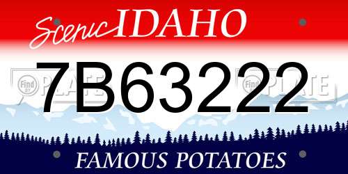 7B63222 Idaho License Plate