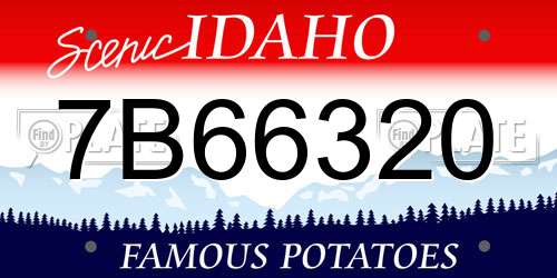 7B66320 Idaho License Plate