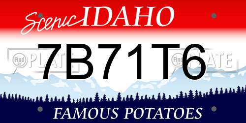 7B71T6 Idaho License Plate