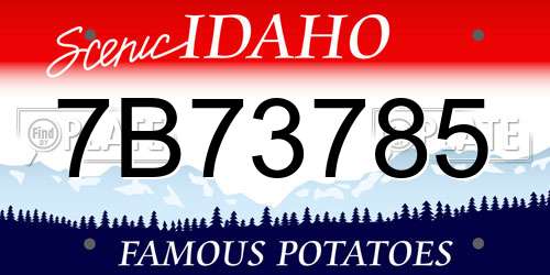 7B73785 Idaho License Plate