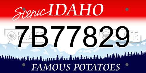 7B77829 Idaho License Plate