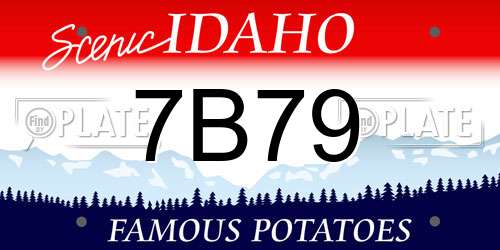 7B79 Idaho License Plate
