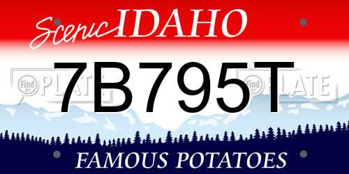 7B795T Idaho License Plate
