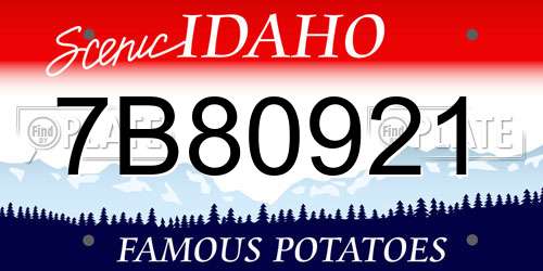 7B80921 Idaho License Plate