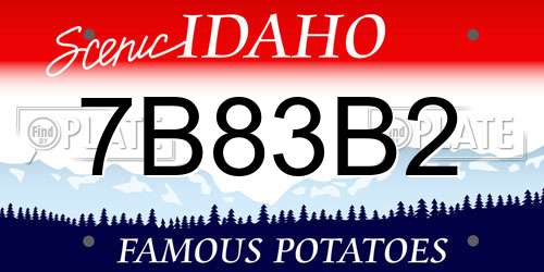 7B83B2 Idaho License Plate
