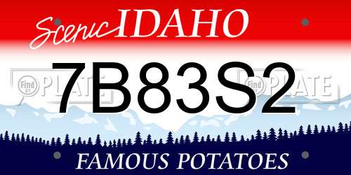 7B83S2 Idaho License Plate