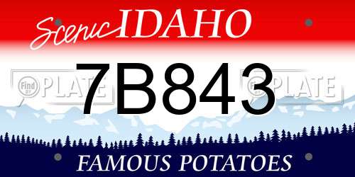 7B843 Idaho License Plate