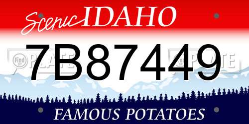7B87449 Idaho License Plate