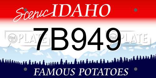 7B949 Idaho License Plate