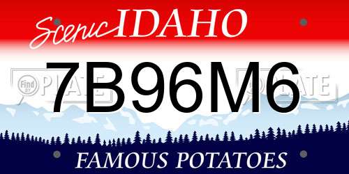 7B96M6 Idaho License Plate
