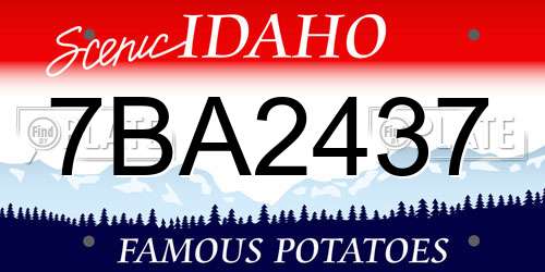 7BA2437 Idaho License Plate