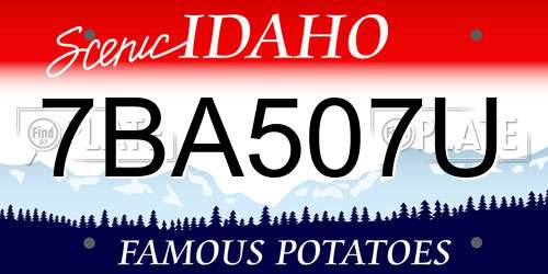 7BA507U Idaho License Plate
