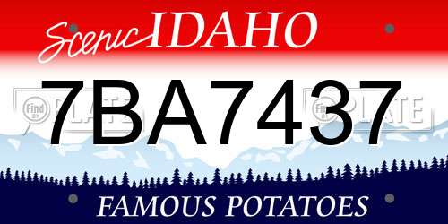 7BA7437 Idaho License Plate