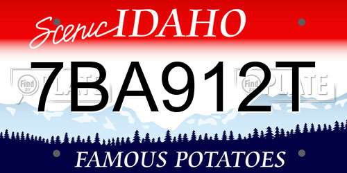7BA912T Idaho License Plate