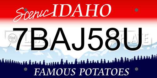 7BAJ58U Idaho License Plate