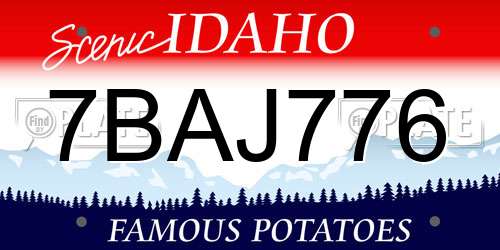 7BAJ776 Idaho License Plate