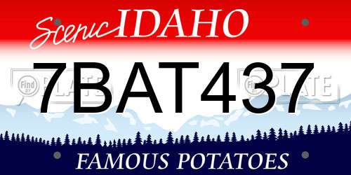 7BAT437 Idaho License Plate