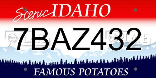 7BAZ432 Idaho License Plate