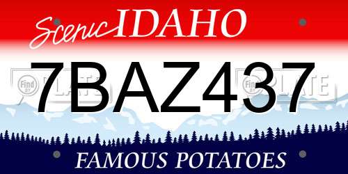 7BAZ437 Idaho License Plate