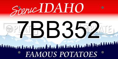 7BB352 Idaho License Plate
