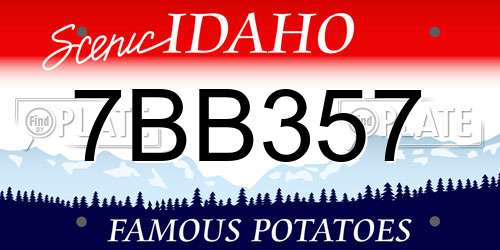 7BB357 Idaho License Plate