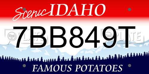 7BB849T Idaho License Plate