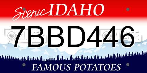 7BBD446 Idaho License Plate