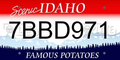 7BBD971 Idaho License Plate