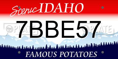 7BBE57 Idaho License Plate