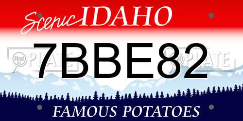 7BBE82 Idaho License Plate