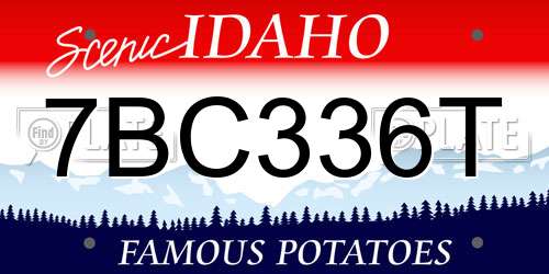 7BC336T Idaho License Plate