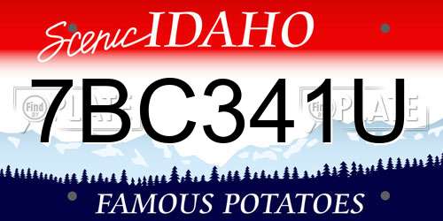 7BC341U Idaho License Plate