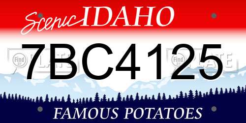 7BC4125 Idaho License Plate