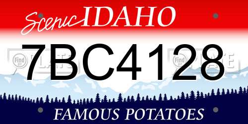 7BC4128 Idaho License Plate