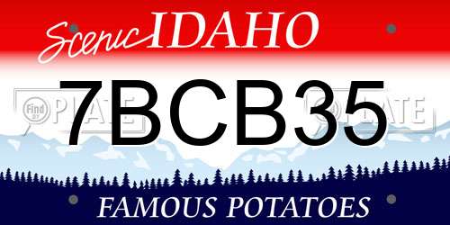7BCB35 Idaho License Plate