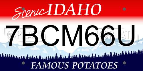 7BCM66U Idaho License Plate