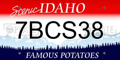 7BCS38 Idaho License Plate