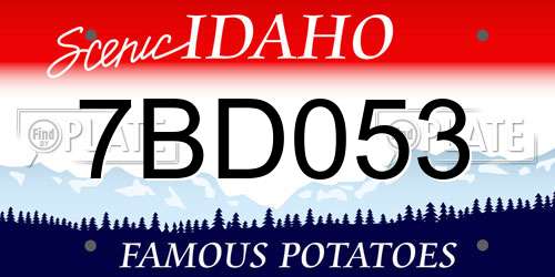 7BD053 Idaho License Plate