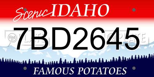 7BD2645 Idaho License Plate