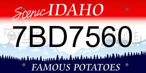 7BD7560 Idaho License Plate