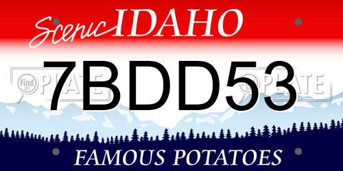 7BDD53 Idaho License Plate