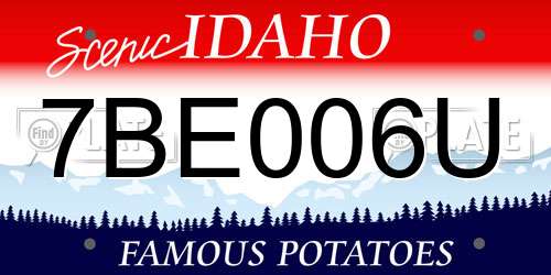 7BE006U Idaho License Plate