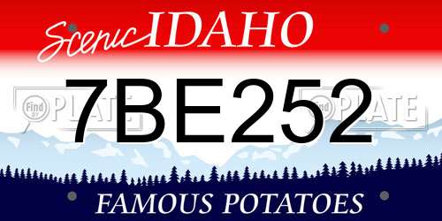 7BE252 Idaho License Plate