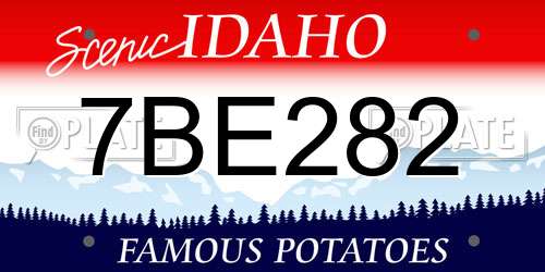 7BE282 Idaho License Plate
