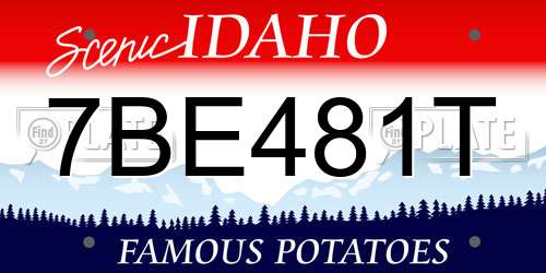 7BE481T Idaho License Plate