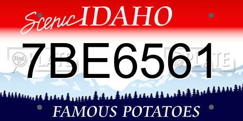 7BE6561 Idaho License Plate